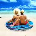 thumbnail image 2 of LYEAA Large Beach Towels Oversized Microfiber 155x155cm Beach Towel Thick Beach Blanket Round Hawaiian Bath Towel Lightweight Shawl Sweat Towel for Travel Vacation Swimming Pool, 2 of 9