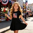 thumbnail image 2 of Girls Patriotic Short Sleeve Dress With Round Neck For Celebration And Daily Wear Stylish Girls Dress Suitable For Festival Day And Events, 2 of 4