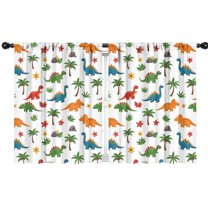 Blackout Kids Curtains,Tropical Dinosaur Pattern Childrens Insulated Curtains Set Of 2,Bedroom Essentials,Toddler Room Decor 42"x54"