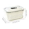 thumbnail image 3 of 850ml Refrigerator Drainable Fresh Keeping Container Freezer Safe Vegetable Fruit Storage Box with Double Layer Design Food Grade Plastic Kitchen Crisper, 3 of 7
