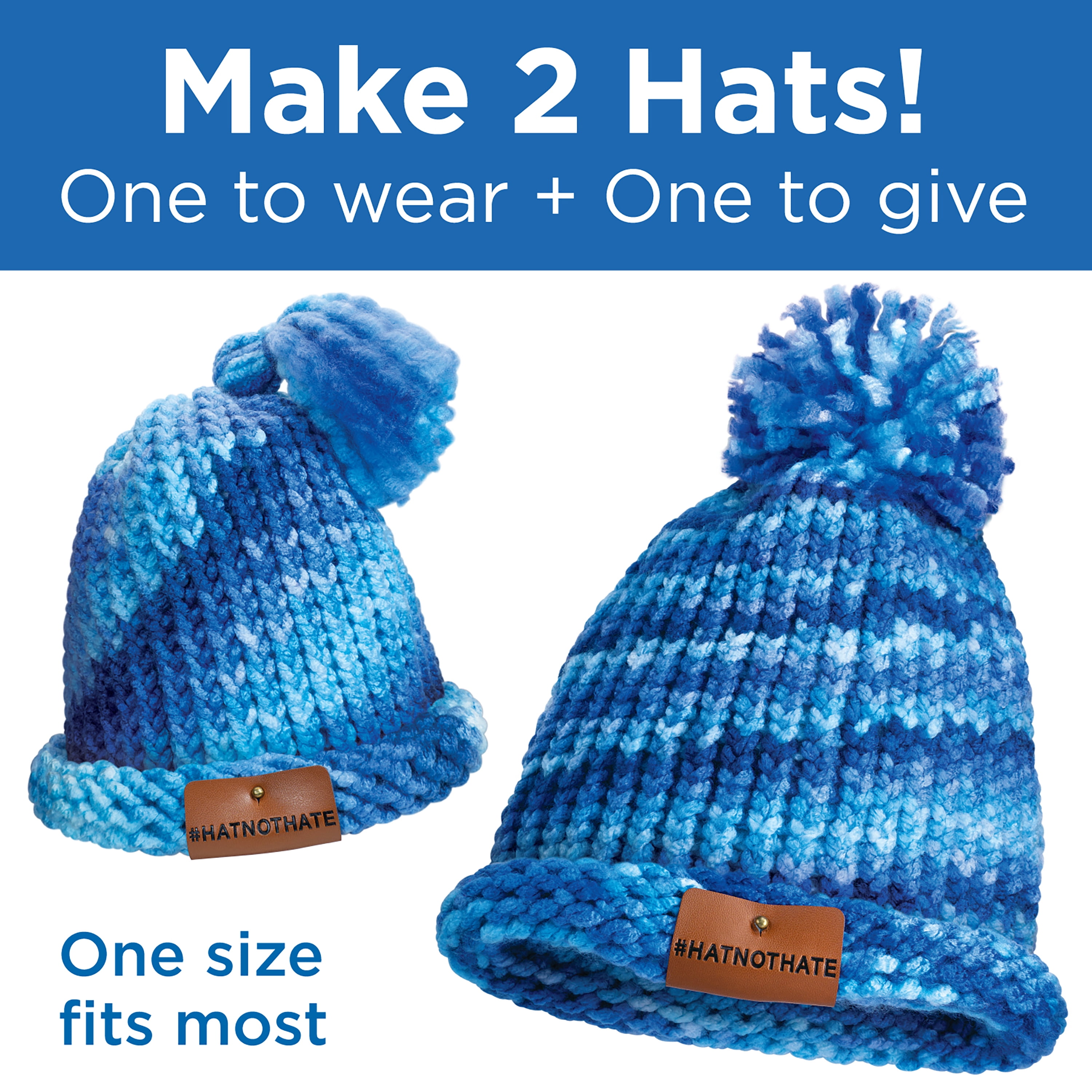 Hat Not Hate Bundle: 7/16 Universal Hat Loom (1x1 Blue +Tan) +