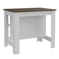 thumbnail image 5 of Knubmt Kitchen Island with 3 Open Shelf, Wood Island Table for Living Room, Dining Room, White + Brown, 5 of 7