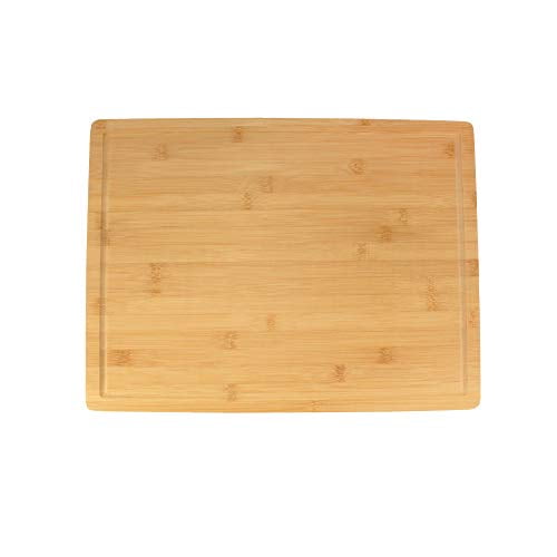 BambooMN Planche à Découper en Bambou de Qualité Supérieure, Robuste - 15.75 Pouces x 11.75 Pouces x 0.75 Pouces - Rainurée - 10 Pcs