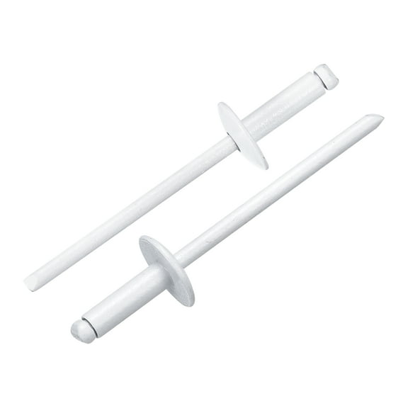 Uxcell 100Pcs 1/8"x3/8" Aluminum Blind Rivets, Large Flange Rivets Fasteners, White
