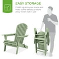 thumbnail image 3 of Best Choice Products Folding Adirondack Chair Outdoor, Wooden Accent Lounge Furniture w/ 350lb Capacity - Sage Green, 3 of 7
