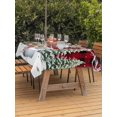 thumbnail image 2 of Outdoor Tablecloth with Umbrella Hole and Zipper, Red Plaid Snowman Christmas Rectangle Table Cloth 60x120 Inch Waterproof Tablecloth, Xmas Tree Snowflake Birds Branches Picnic Table Cover for Patio, 2 of 7