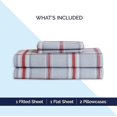 thumbnail image 4 of Elegant Comfort Soft 4-Piece Sheet Set - Deep Pocket Fitted Sheet, Soft, Cozy, Warm and Anti-Pill Flannel Sheets - Full, Plaid Gray, 4 of 4