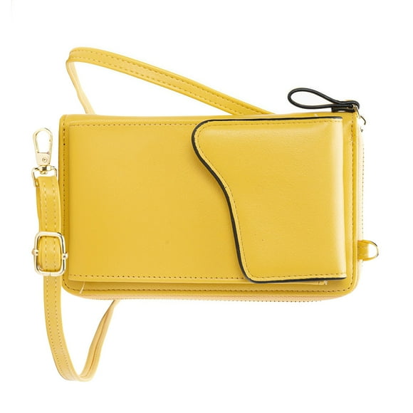 Sonducket Bolso de teléfono para mujer Hombro ajustable Monedero de cuero Decoración Tarjeta Monedero Bolsa Bolsas de mensajero y de hombro Amarillo Sonducket AP002884-01