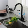 thumbnail image 2 of Black Kitchen Spring Faucet with Pull-Out Spray Head, High-arc Single Handle Sink Water Mixer Tap with Pull Down Sprayer 360 Degree Swivels (with Faucet Plate), 2 of 9