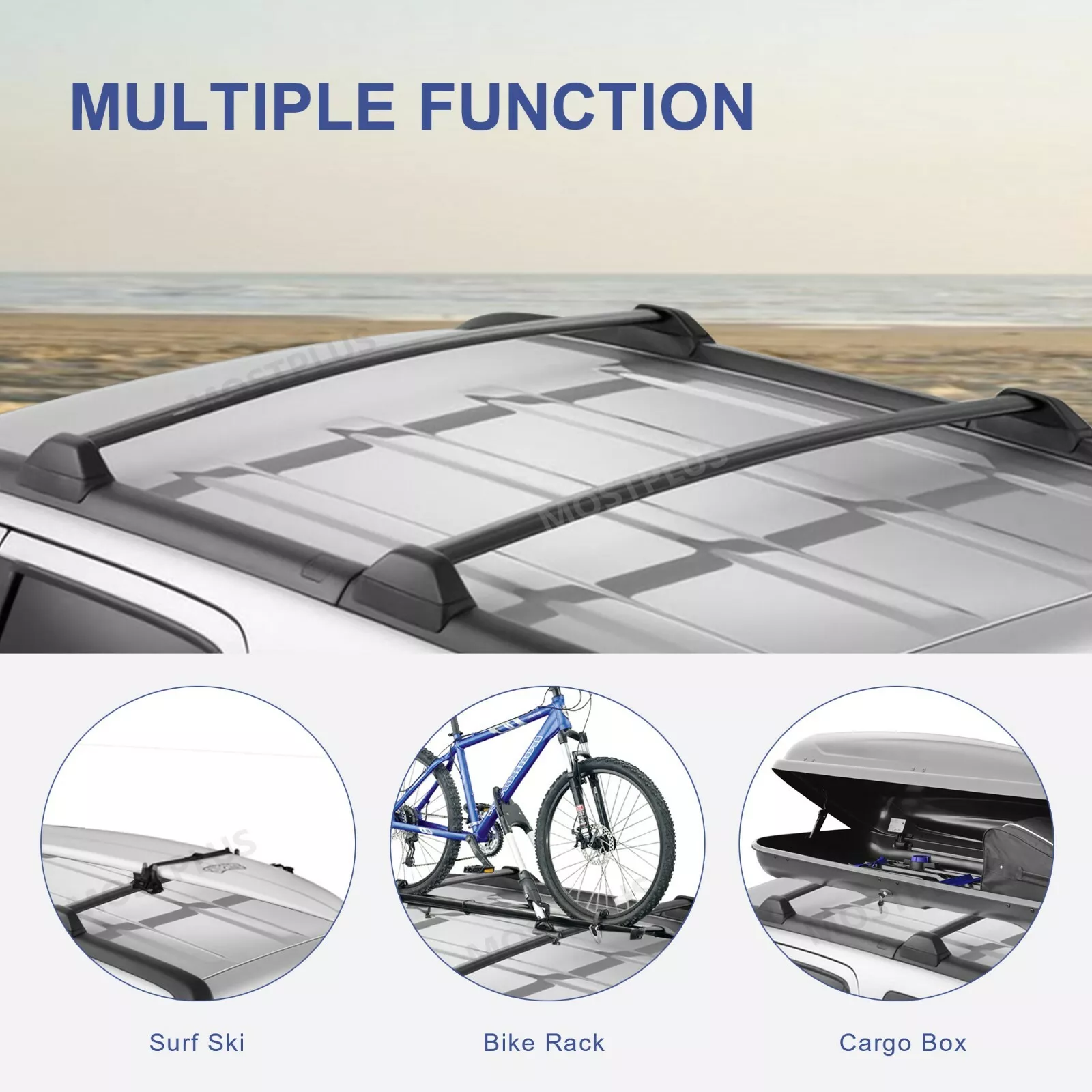 MOSTPLUS Roof Rack Crossbars Rail Rooftop Upper for 2002-2006 Honda CRV with Side Rails