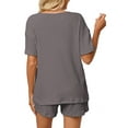 thumbnail image 5 of UVN 2 Piece Pajama Sets for Women Short Sleeve Top and Shorts Sleepwear Casual Lounge Set with Pockets, 5 of 9
