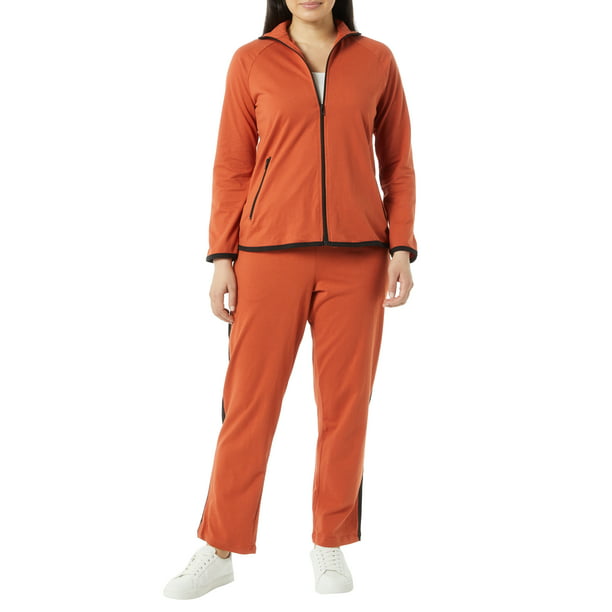 AmeriMark Women Striped Sweatsuit Set – Soft 2-Piece Tracksuit Zip-up Jacket  Elastic Waist Pants – Relaxed Athletic Outfit - Walmart.com