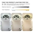 thumbnail image 4 of Garwarm Ceiling Fans with Lights, Modern Ceiling Fan with Lights Remote Control, Low Profile Ceiling Fan, 6 Speed Dimmable LED Ceiling Lamp for Bedroom, Kitchen, Black, 4 of 16