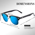 thumbnail image 5 of LINVO Semi-Rimless Classic Polarized UV400 Black Silver Frame Ice Blue Sunglasses for Men Women Casual Driving, 5 of 7