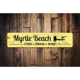 thumbnail image 1 of Beach Marker Novelty Sign, Metal Wall Decor - 4x18 inches, 1 of 4