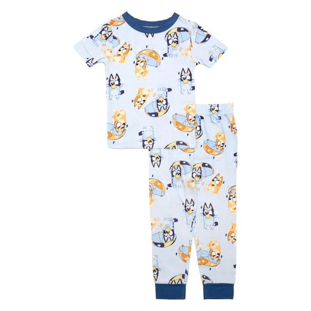 Conjunto de Pijama Bluey Unisex para Niños 18 meses, 2 Piezas de Viscosa Ajustada