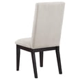 thumbnail image 3 of Hanna Dining Chair Set of 2, Ivory White Fabric, Dark Brown Hardwood, 3 of 3