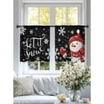 thumbnail image 5 of Sheer Curtains 45 Inches Long, Xmas Winter Snowflake Classic Black Light Filtering Window Curtains for Living Room, Christmas Snowman Rod Pocket Voile Sheer Curtain Drapes, 52"W x 45"L, 2 Panels, 5 of 9