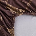 thumbnail image 4 of Dining Room Chair Covers Set of 6, Stretch Parsons Chair Slipcovers Removable Washable Spandex Printed Chair Seat Protector Cover for Hotel, Office, Ceremony, Banquet, Wedding Party (Brown/Gold), 4 of 6