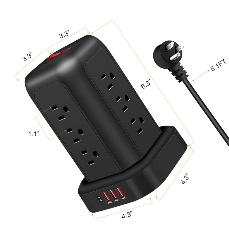BOHASHIN 12-Outlet Power Strip Tower with USB photo 7