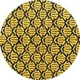 thumbnail image 1 of Ahgly Company Indoor Round Abstract Yellow Modern Area Rugs, 3' Round, 1 of 4