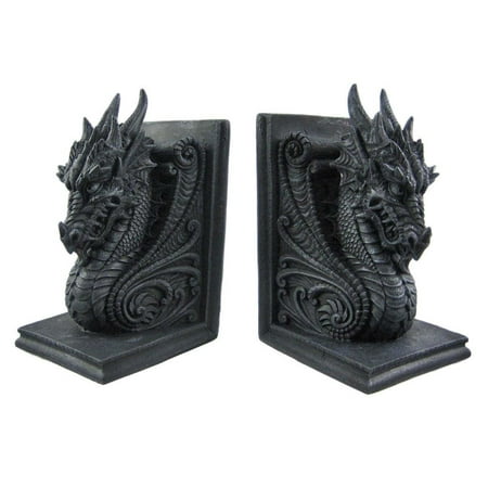 Gothic Dragon Bookends Midieval Book Ends Evil Medieval 8266, Gothic Dragon Bookend set contains 2 bookends By Private