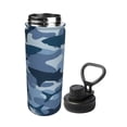 thumbnail image 2 of 18oz Sports Insulated Kettle Double Wall Vacuum Insulated Water Bottle With Leak Proof Flip Lid For Gym Outdoor Commuting Camping Camouflage-Patterned Shark, 2 of 9