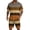 Coffee, variant on Migroa Men's 2 Piece Outfits Beach Matching Sets Print Striped Button up Short Sleeve Shirt And Drawstring Shorts Summer Beach Sets Blackish Green L