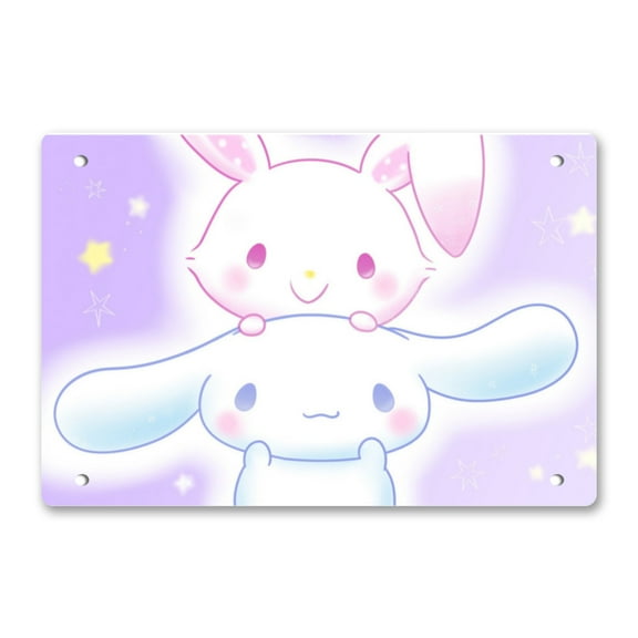Cinnamoroll Wall Sign - Cartoon Aluminum Poster 12 X 8 Inch Home Bar Wall Decoration Movie Poster