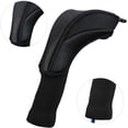 thumbnail image 5 of Black Golf Club Head Cover for Driver Fairway 3 Pcs Woods Headcovers, Golf Accessories Hybrid Head Covers Set with Interchangeable Tags 3 4 5 7 X, 5 of 7