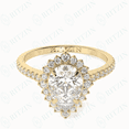 thumbnail image 2 of 2.00 TCW Lab Grown Diamond Pear Cut Halo Engagement Ring 14K Yellow Gold, 2 of 5