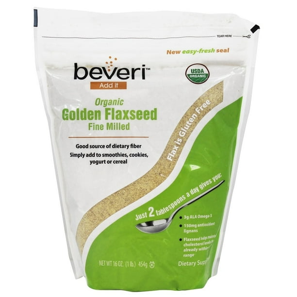 Beveri Nutrition Organic Golden Flaxseed Fine Milled 16 oz