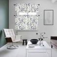 thumbnail image 4 of Grey Green Botanical Kitchen Curtains Sets for Windows 36 Inch Length, Watercolor Spring Floral Summer Leaf Rod Pocket Window Treatments Tier Curtains and Valances Set for Bedroom/Bathroom, 4 of 8