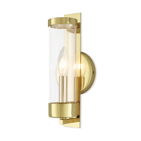 

Wall Sconces 1 Light With Polished Brass Clear Candelabra Base 5 inch 60 Watts - World of Crystal