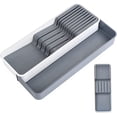 thumbnail image 3 of YILOSF-Expandable Drawer Organizers with Knife Block Knife Drawer Organizer stackable Cutlery Tray Knife Holder adjustable tray with Knife Block 9 Knives slot DIY drawer organizer(1 pack), 3 of 3