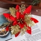 thumbnail image 3 of Flores artificiales de Navidad con purpurina de 13 cm, decoración para árbol de Navidad, adornos de Año Nuevo, flores falsas para Navidad, regalos, 3 of 5