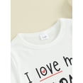 thumbnail image 5 of Bagilaanoe Little Girls Boys Summer T-Shirt Letter Heart Print Short Sleeve Tees 1T 2T 3T 4T 5T 6T 7T 8T Kids Casual Tops, 5 of 9