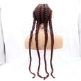 thumbnail image 6 of Wine Red Long Braided Wigs Synthetic Lace Front Wigs for Women 99J Color High Temperature Natural 4x Twist Braids Wigs with Baby Hair, 6 of 6