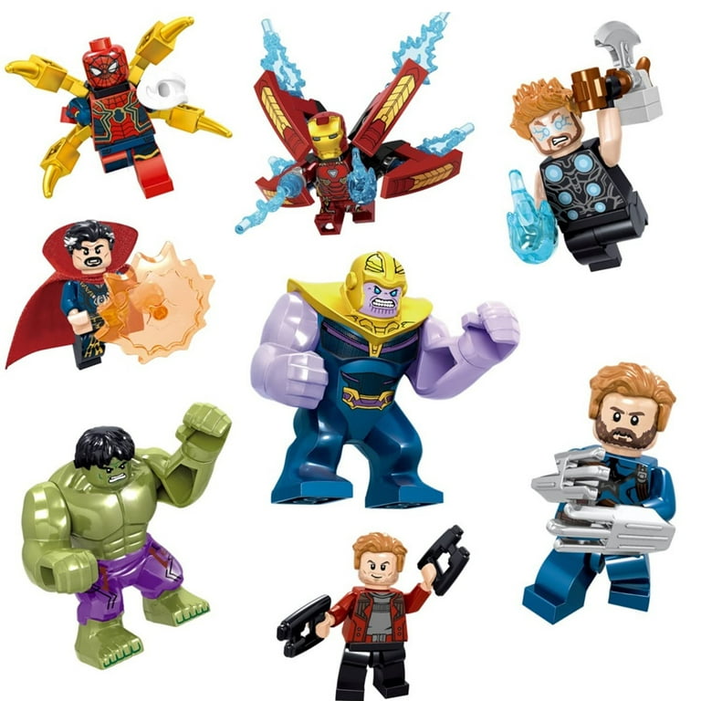 8 Pcs Superhero Action Figures Battle Hero Minifigures Building Blocks Toys  Birthday Gift for Kids Boys Fans Collections and Display Super Hero Toys 