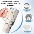 thumbnail image 3 of Pofeuu Spiders On The Web 1 Print 40oz Ice Bully With Handle And Straw Stainless Steel Vacuum Insulated Cup And 2 In 1 Straw Lid, 3 of 8