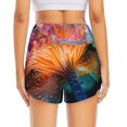 thumbnail image 2 of Lsque Bioluminescent Underwater Flower Printed Women's Running Shorts with Liner Pockets,Elastic Quick Dry Workout Athletic Gym Yoga Shorts,Womens High Waist Shorts-, 2 of 9