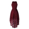 thumbnail image 5 of Moda mujer cuello redondo sólido Vintage elegante Midi noche cremallera vestido sin mangas Fridja  hjkh516, 5 of 5