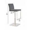 thumbnail image 4 of Benjara Swivel Metal Bar Stool with Adjustable Height and Footrest, Gray, 4 of 5