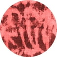 thumbnail image 1 of Ahgly Company Machine Washable Indoor Round Abstract Red Modern Area Rugs, 8' Round, 1 of 4