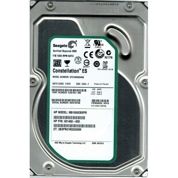 Seagate ST31000524NS P/N: 9JW154-290 F/W: HPG4 1TB KRATSG