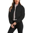 thumbnail image 4 of Chaqueta bomber de invierno para mujer INSPIRE CHIC, abrigo holgado acolchado, cortada, color negro, 4 of 6