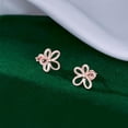 thumbnail image 4 of Solid 925 Sterling Silver Flower Stud Earrings for Women Teens Hollow Flower Stud Earrings Spring, 4 of 14