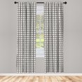 thumbnail image 4 of Ambesonne Minimalist Window Curtains, Modern Squares Lines, Each 28" W x 84" L, Eggshell Black, 4 of 4