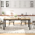 thumbnail image 3 of 78 Inch Rectangle Dining Table for 6-8 People, Industrial Brown Kitchen Table with Metal Legs, Round Corners, Large Wooden Computer Desk Writing Desk, 3 of 6