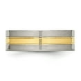 thumbnail image 3 of Chisel Titanium Polished Yellow IP-plated 7mm Grooved Band, 3 of 7